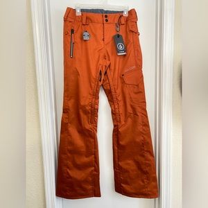 Women’s Volcom Zip Tech Snowboard Pants Small Burnt Sienna